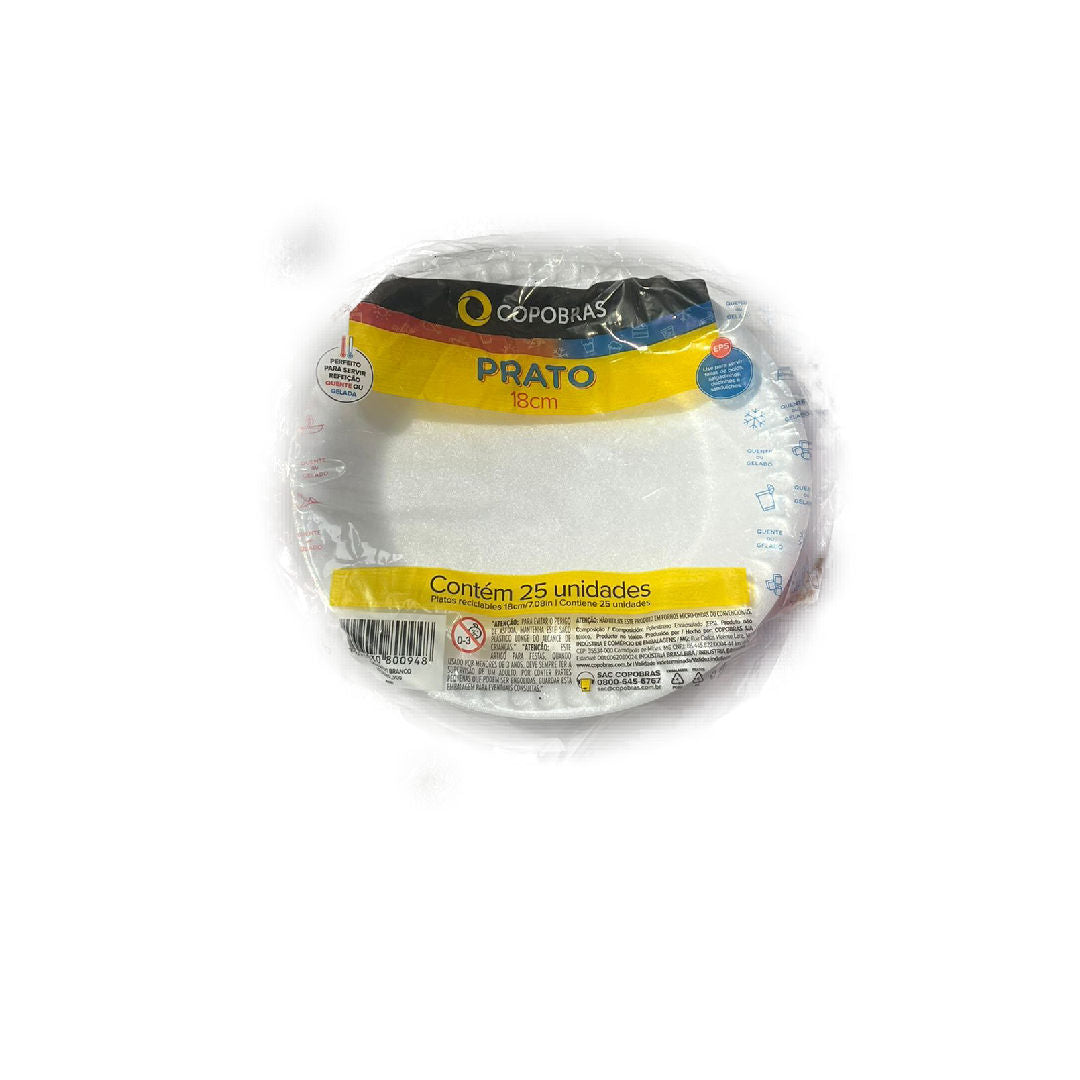 Plato descartable 18 cm - Blanco x 25