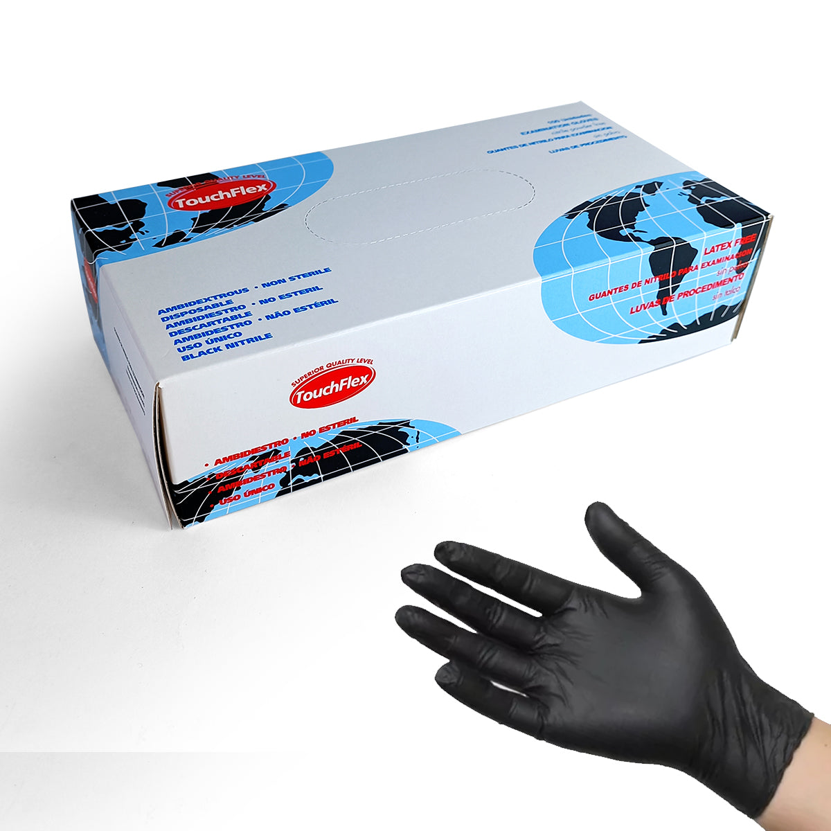 Guantes de Nitrilo - Negros x 100 unidades
