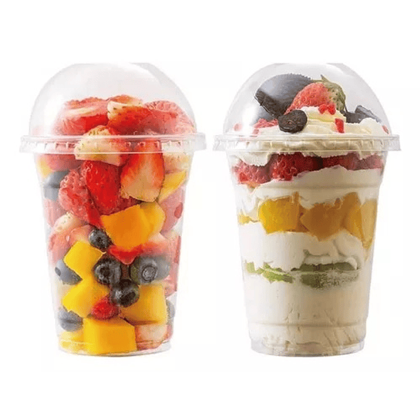 Vaso con Domo 12 Oz - Sin orificio - x 50 unidades