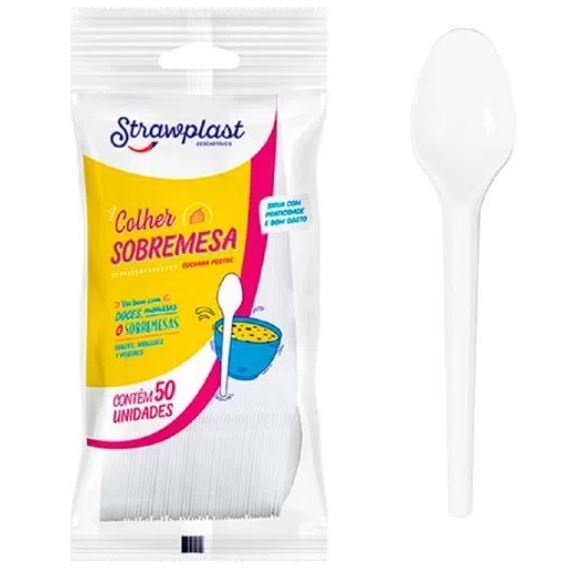 Cuchara Strawplast Blanca x 50 unidades