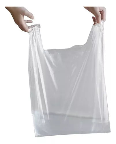Bolsa camiseta 25x40 cm - Transparente x 100 unidades