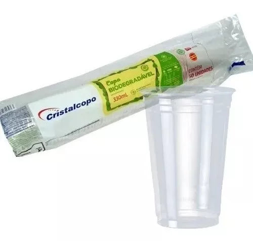 Vaso biodegradable 330ml - Transparente - 50 unidades