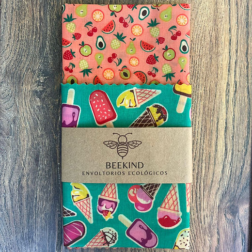 Set XL 2 envoltorios de cera de abeja - BeeKind