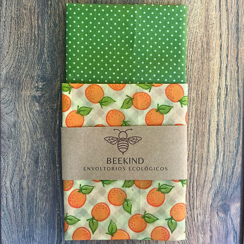 Set XL 2 envoltorios de cera de abeja - BeeKind