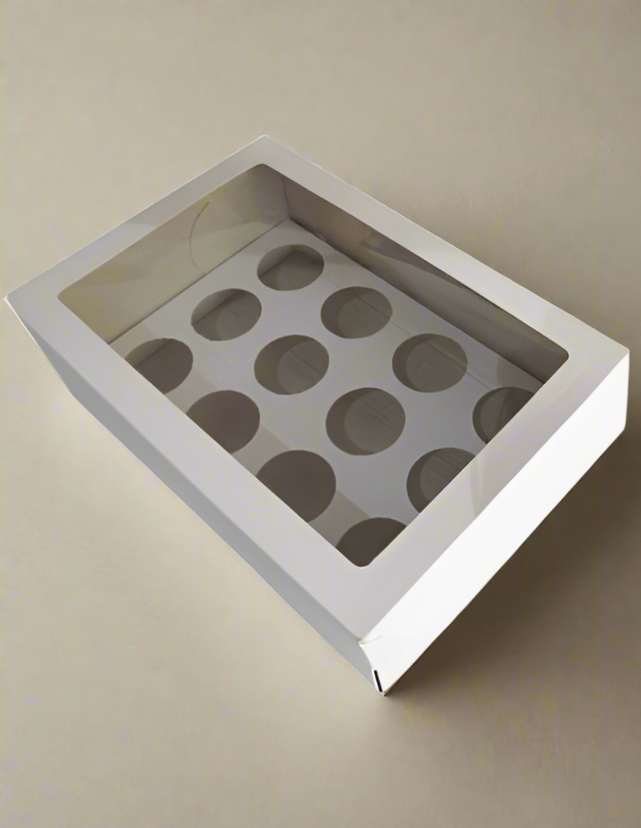 Caja para muffins - cupcake - magdalenas | 6 y 12 unidades con visor