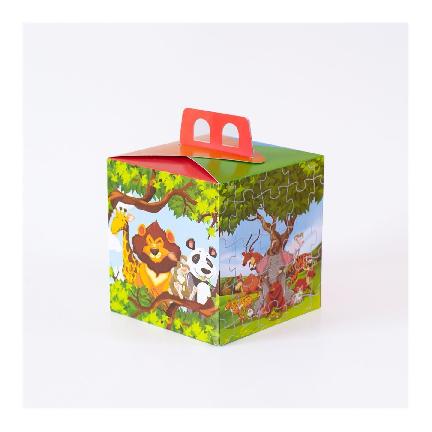 Caja feliz animales  13x13x14 cm x unidad